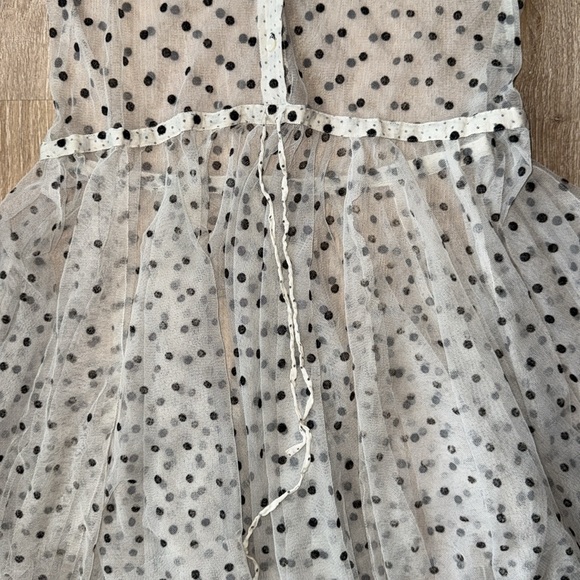Free People • Flock Dot House Slip Sheer Layer Boho Size S Polka Dot - Picture 6 of 8